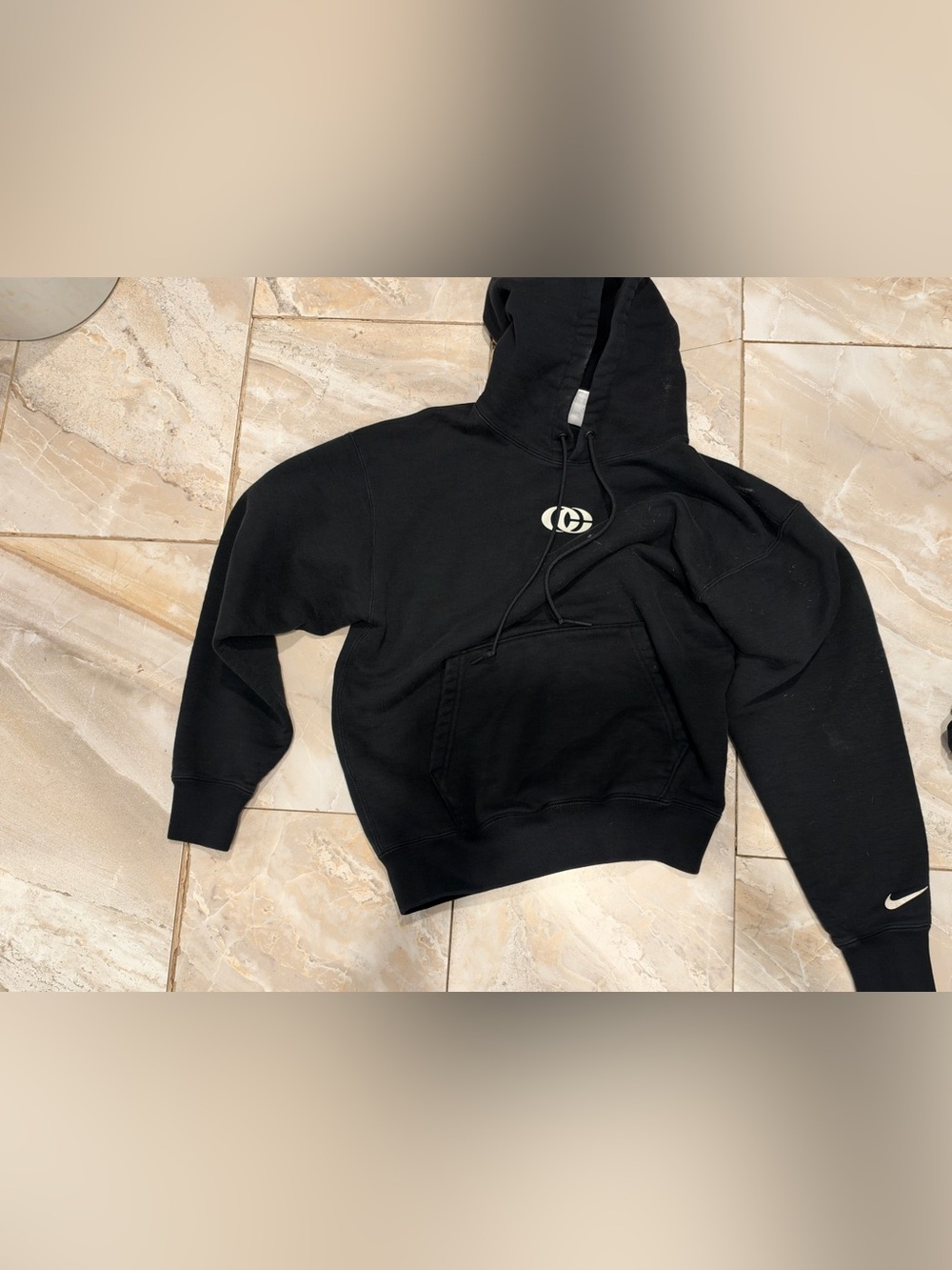Nike Black Crewneck Hoodie with Subtle Logo